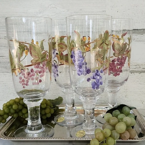NWT BLOCK CRYSTAL NAPA VALLEY COLLECTION SET OF 4 DRINKWARE - Picture 9 of 9